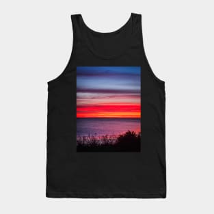 Colorful Sunset on a Maritime Sea Coast Retro Vibes Tank Top